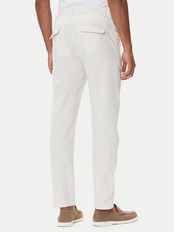 Lindbergh Lindbergh Riidest püksid 30-008003 Valge Tapered Fit