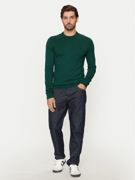 U.S. Polo Assn. U.S. Polo Assn. Sweter MUP2961 Zielony Regular Fit