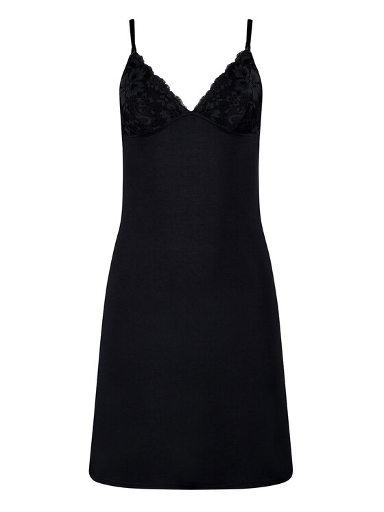 Skiny Skiny Koszula nocna 85105 Czarny Regular Fit