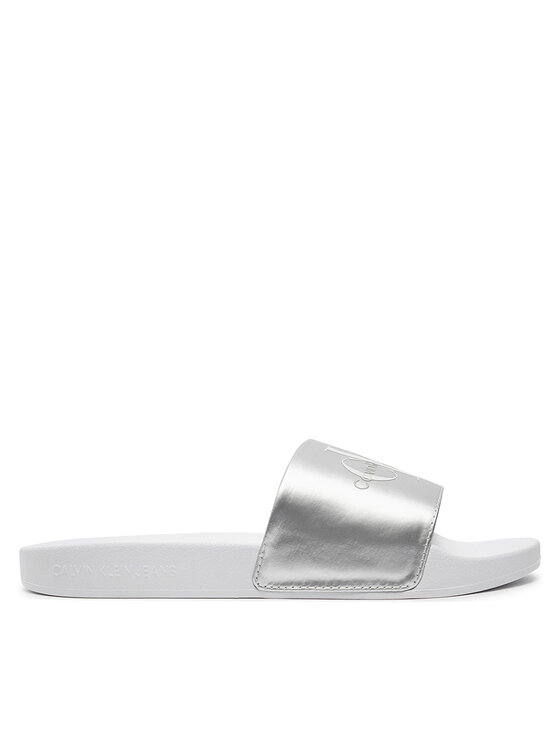 Calvin Klein Jeans Natikače Slide Ny Pearl YW0YW01243 Srebrna