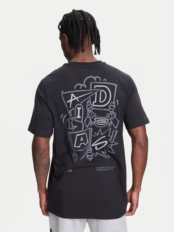 adidas adidas Tricou Stadium Crowd lJX7474 Negru Loose Fit