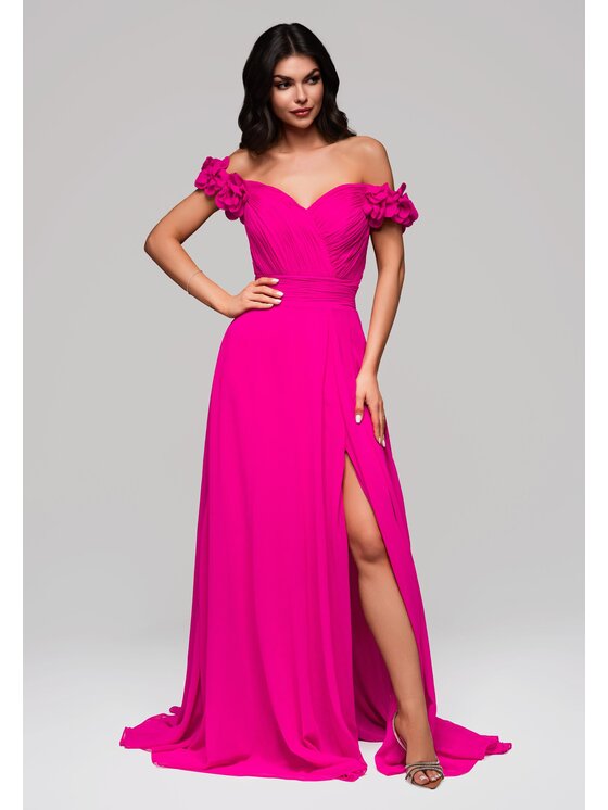 Ombre Ombre Sukienka wieczorowa LA-OM-DLR141 Różowy Regular Fit
