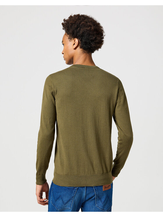 Wrangler Wrangler Sweter KNIT SWEATER Zielony Regular Fit