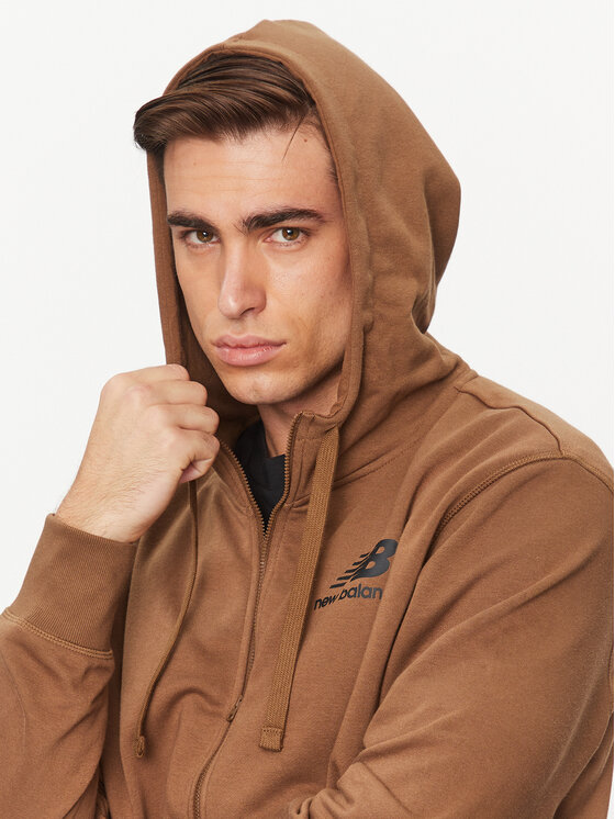 New Balance New Balance Jopa Essentials Stacked Logo French Terry Jacket MJ31536 Rjava Regular Fit