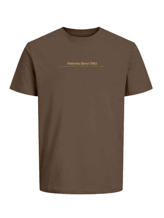 Volcano Volcano T-Shirt T-FIT Brązowy Regular Fit