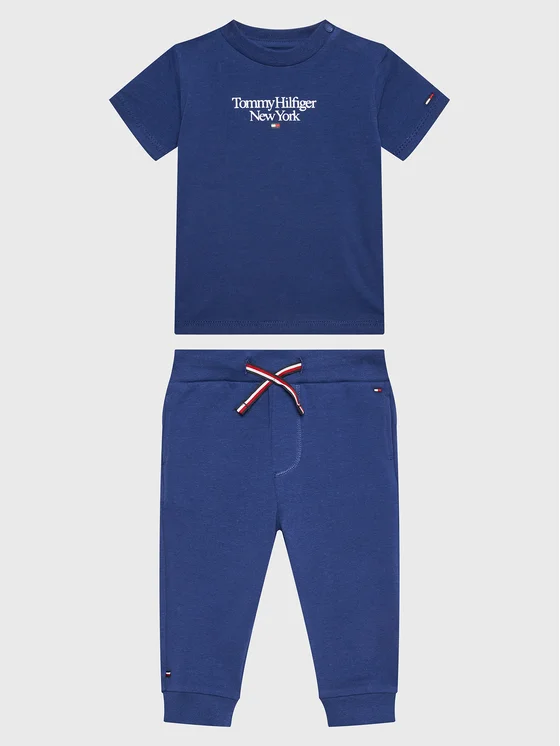 Tommy Hilfiger Set aus T-Shirt und Hose Essential KN0KN01555 Dunkelblau Regular Fit