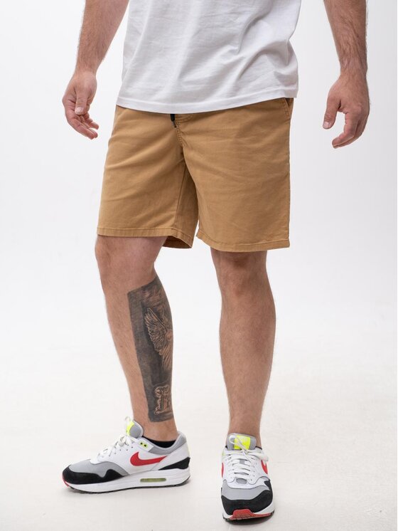 Jigga Wear Jigga Wear Szorty materiałowe Na urlop wakacje Piaskowe KORONA Crown Pocket XXL Beżowy Regular Fit