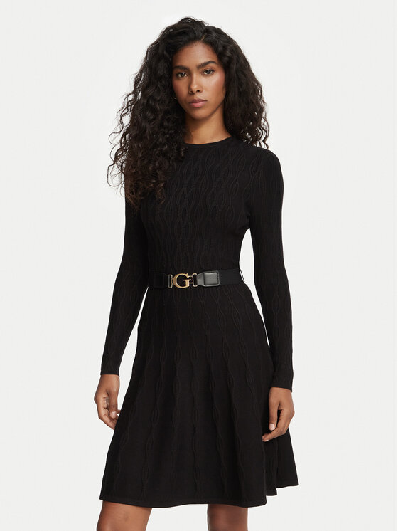 Guess Rochie tricotată W6BK64 Z1569 Negru Regular Fit