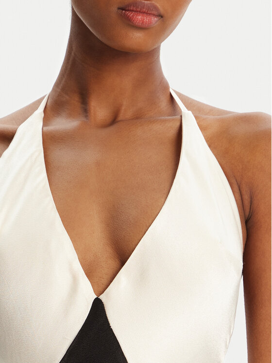 BARDOT BARDOT Φόρεμα κοκτέιλ Yve Contrast Halter 59315DB3 Μαύρο Regular Fit