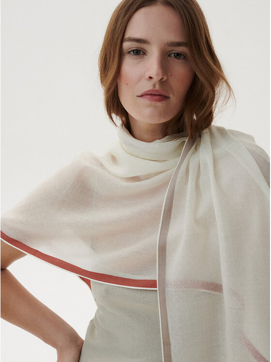 ALLORA BE UNIQUE ALLORA BE UNIQUE Scialle cashmere Écru