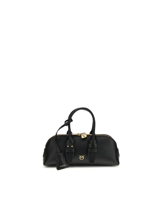 PINKO PINKO Τσάντα Black Calf Leather Bos Taurus Hand Μαύρο