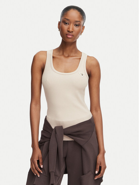 Guess Guess Top V4YP06 K8RT2 Beež Slim Fit