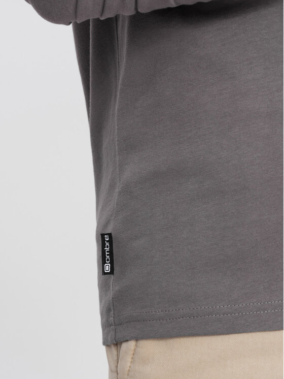 Ombre Ombre S dlouhým rukávem OM-LSPT-0117 Šedá Regular Fit