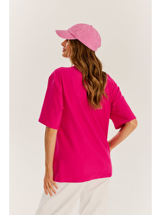 NAOKO NAOKO T-Shirt Amor Różowy Oversize