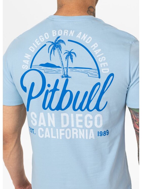 PITBULL PITBULL T-Shirt Koszulka męska SAN DIEGO BORN XXL Błękitny Regular Fit