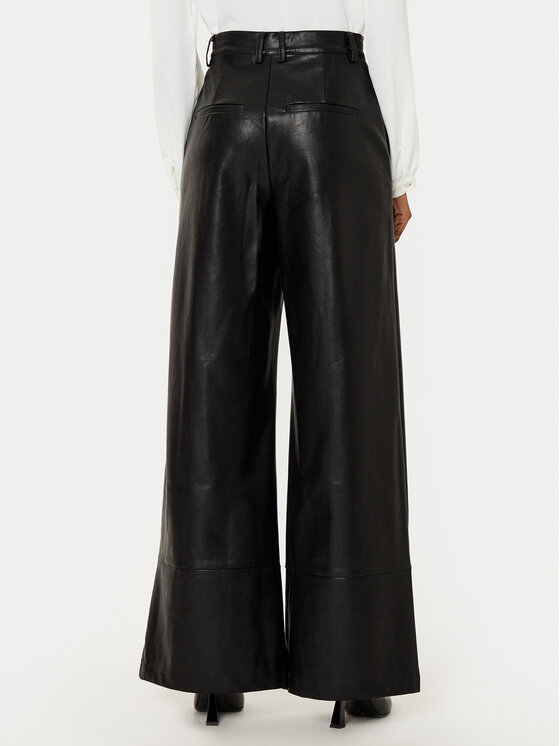 Bardot Bardot Pantaloni din imitație de piele 58936PB Negru Slim Fit