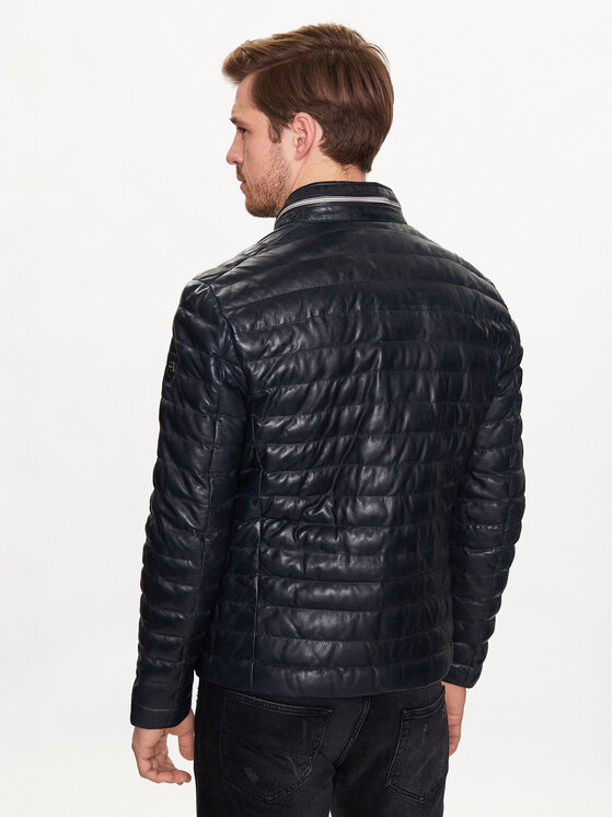 Milestone Milestone Lederjacke Malik 991019 60215 Dunkelblau Regular Fit
