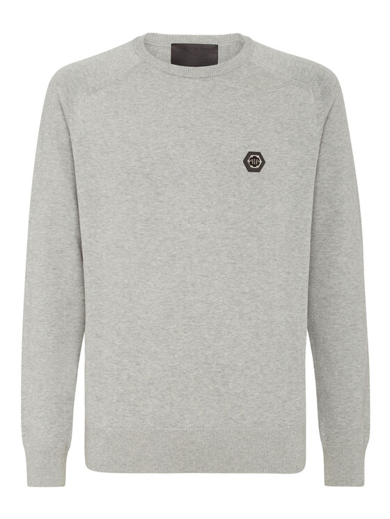 PHILIPP PLEIN PHILIPP PLEIN Sweter 10417 Beżowy Regular Fit