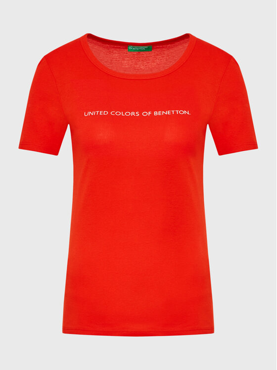 United Colors Of Benetton United Colors Of Benetton T-Shirt 3GA2E16A2 Czerwony Regular Fit