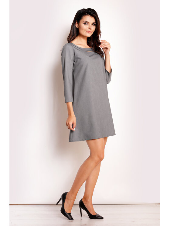 Infinite You Infinite You Sukienka codzienna M111 Szary Basic Fit