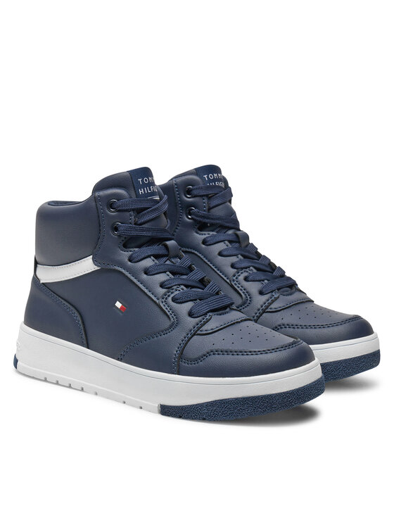 Tommy Hilfiger Tommy Hilfiger Снікерcи Mid Cutlace-Up Sneaker T3X9-33641-1351 S Cиній