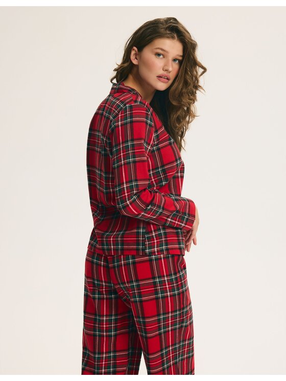 Esotiq Esotiq Piżama 46121 Czerwony Regular Fit