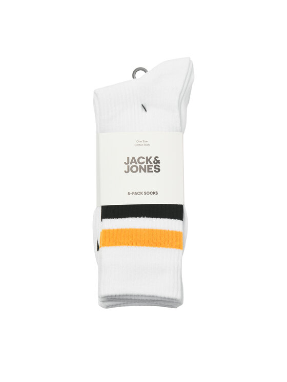 Jack&Jones Jack&Jones Σετ ψηλές κάλτσες ανδρικές 5 τεμαχίων Tirana 12277074 Λευκό
