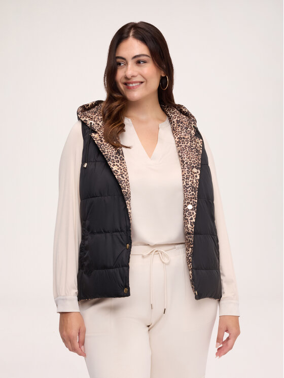 Fiorella Rubino Fiorella Rubino Bezrękawnik F007L000070N0S8 Kremowy Boxy Fit