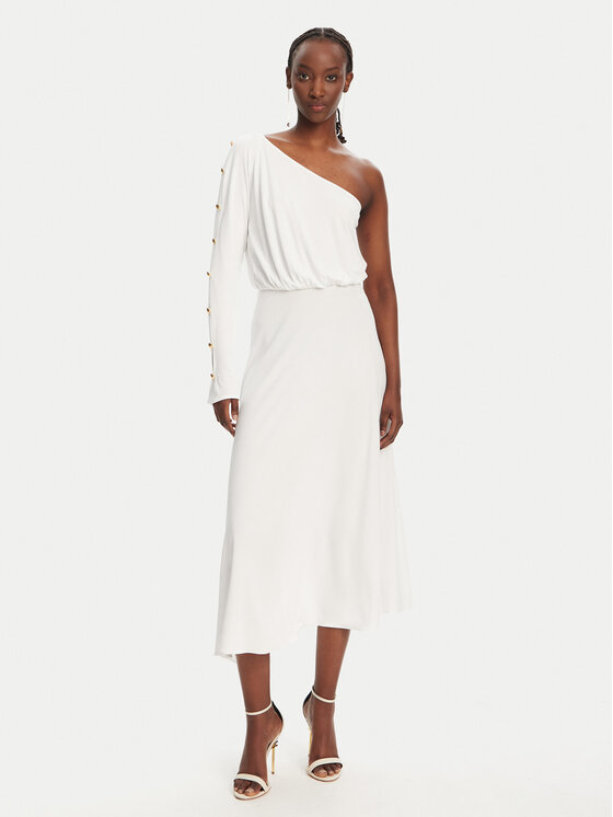 Elisabetta Franchi Elisabetta Franchi Kokteiļkleita AB80252E2 360 Balts Regular Fit