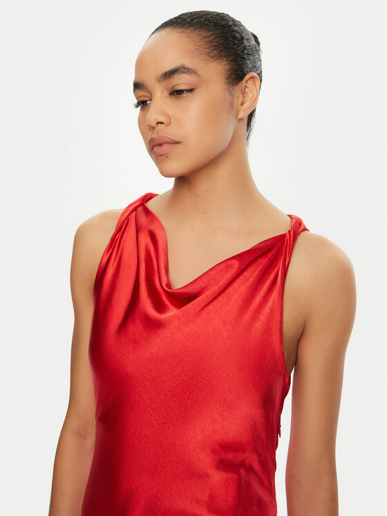 Please Please Rochie cocktail A12NXO6000 Roșu Slim Fit