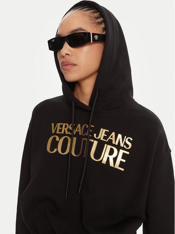 Versace Jeans Couture Versace Jeans Couture Majica dugih rukava 79HAIT02 CF01T Crna Regular Fit