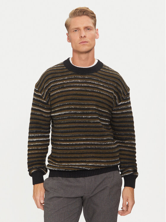 BOSS Boss Svetr 50523580 Černá Regular Fit