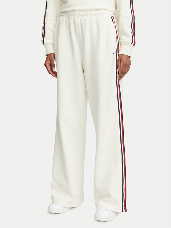 Tommy Hilfiger Tommy Hilfiger Παντελόνι φόρμας UW0UW06628 Κρεμ Wide Leg