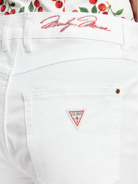 Guess Guess Kapri kelnės W6YB40 W5139 Balta Slim Fit