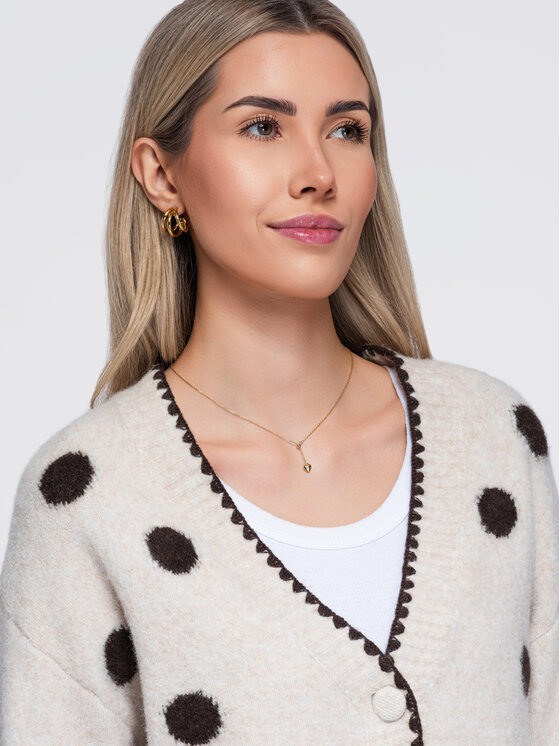 Ombre Ombre Svetr OW-SW-E0022 Béžová Slim Fit