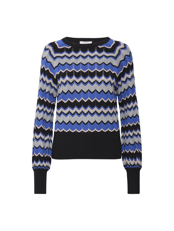 b.young b.young Maglione Maglia bymorla zigzag Blu Regular Fit