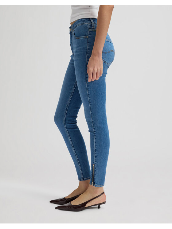 Lee Lee Jeansy SCARLETT HIGH ZIP Niebieski Skinny Fit