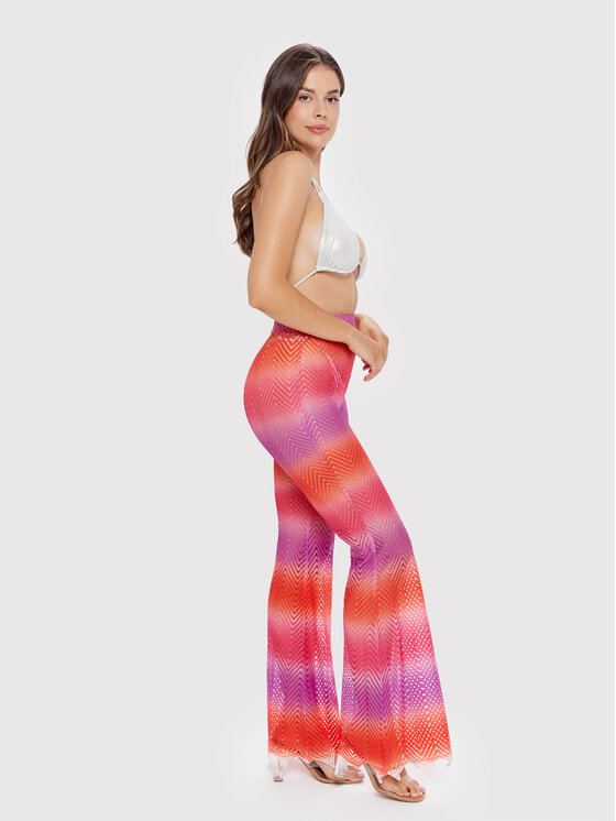 Dress Point Dress Point Spodnie materiałowe Crispy Stories Trousers Flamingo Różowy Flared Leg