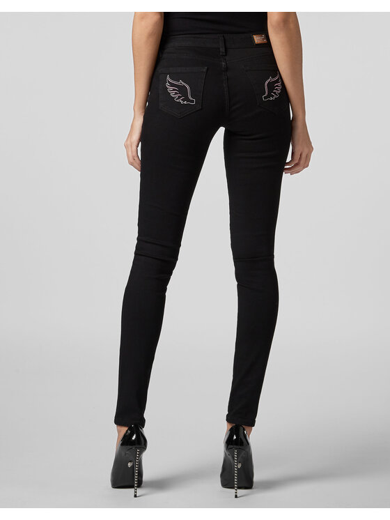 PHILIPP PLEIN PHILIPP PLEIN Jegginsy 21941 Czarny Jegging Fit