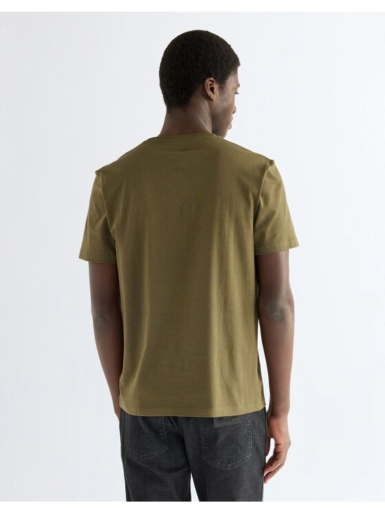 Wrangler Wrangler T-Shirt AMERICANA TEE Zielony Regular Fit