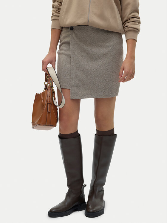 Vero Moda Vero Moda Miniszoknya Kawi 10319663 Bézs Regular Fit