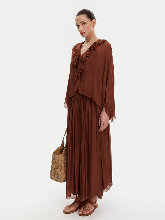 ViCOLO ViCOLO Blúz TD0019 Barna Oversize