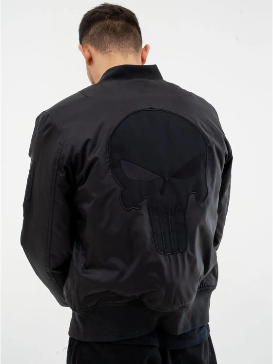 Marvel Marvel Kurtka bomber Marvel Punisher Back Character Czarny Regular Fit