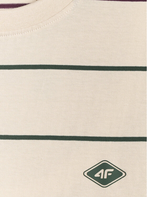 4F 4F T-Shirt NATURE’S TRAIL Kremowy Regular Fit