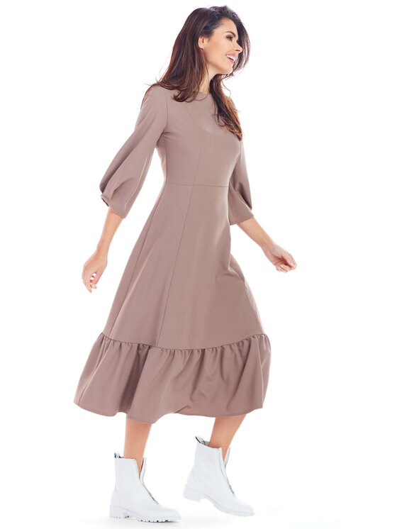 Awama Awama Vestito da giorno A345 Marrone Basic Fit