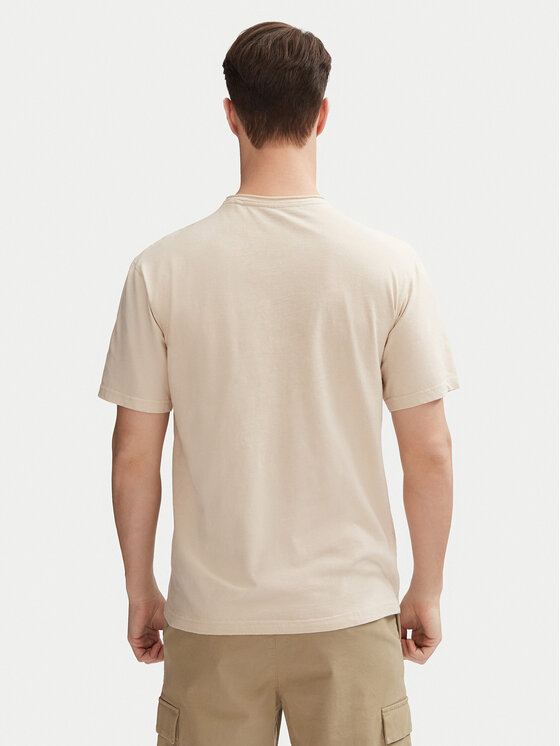 INDICODE INDICODE T-Shirt Carlsin 41-121 Beżowy Regular Fit