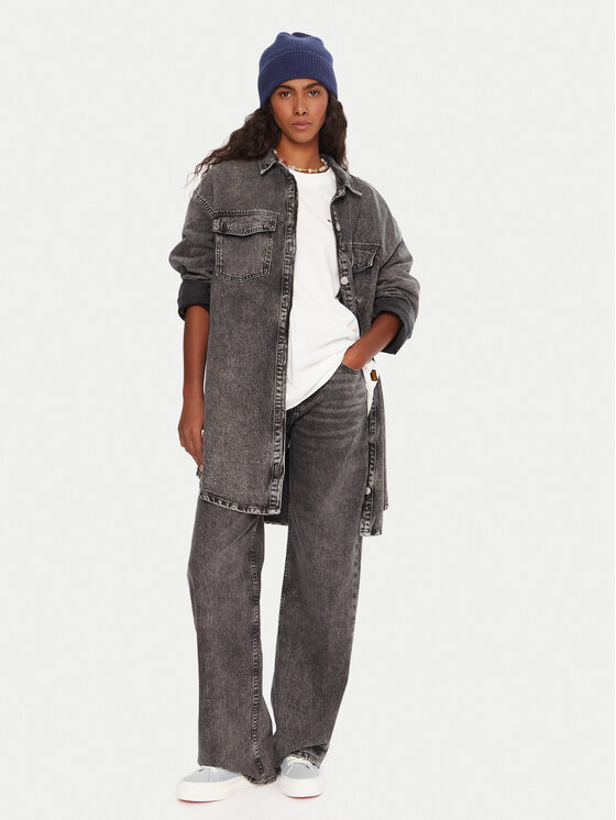 Roxy Roxy Дънки Milla ERJDP03312 Сив Wide Leg