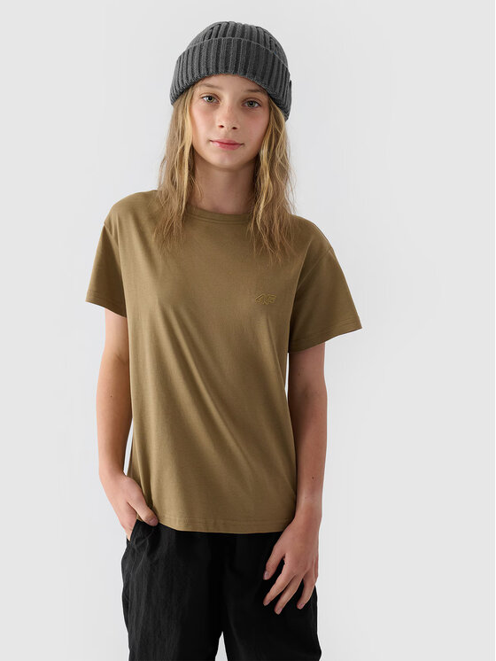 4F 4F T-shirt 4FJRAW24TTSHF2313-83S Marrone Regular Fit