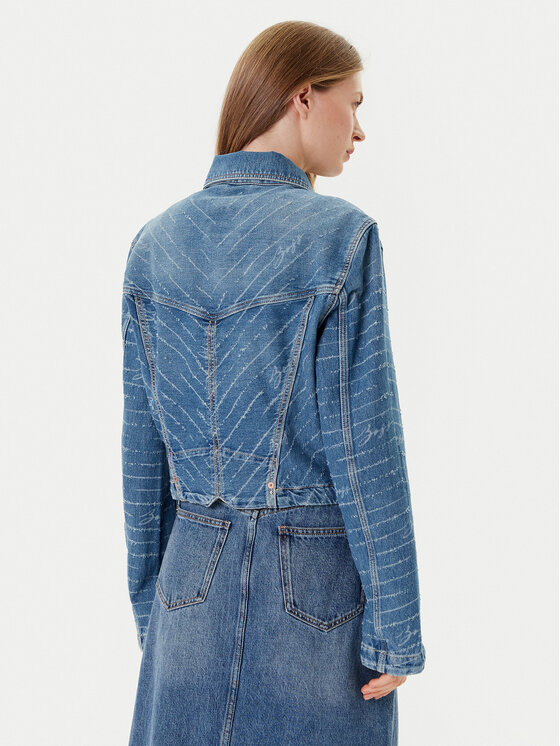 BOSS BOSS Jeans jakna 50542426 Modra Slim Fit