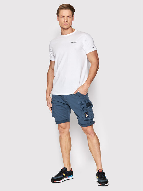 Alpha Industries Alpha Industries Szorty materiałowe Crew 186209 Niebieski Regular Fit